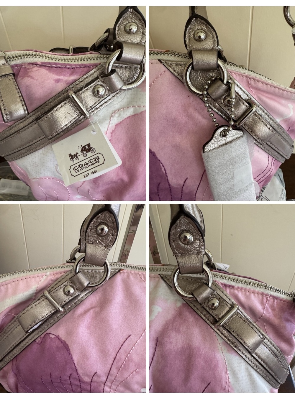 Coach Y2K Madison Watercolor Floral Sophia Satchel Bag 17002 Pink - RARE - NWT - Picture 5 of 16
